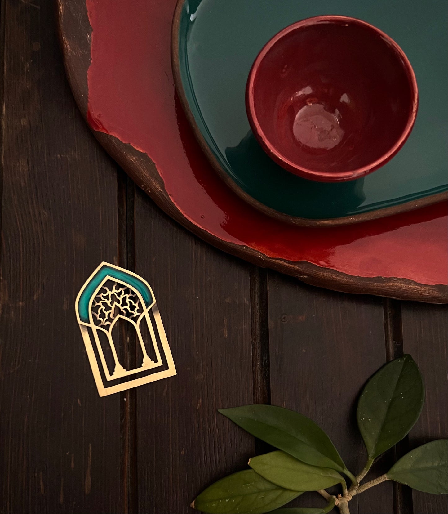 Heaven’s Dome Brass Bookmark – Handcrafted with Enamel Art