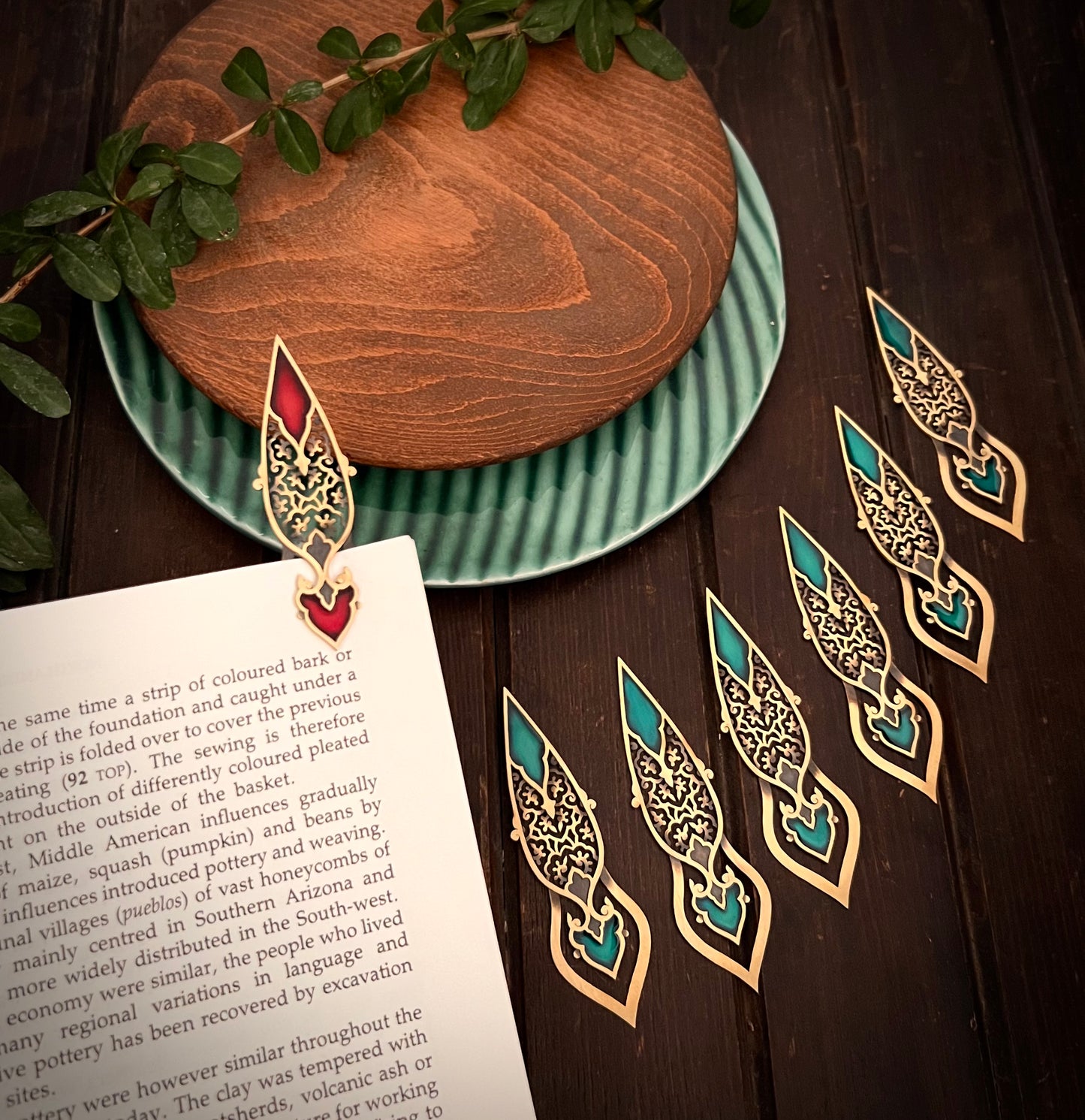 Joy of Bloom Brass Bookmark – Handcrafted with Enamel Art