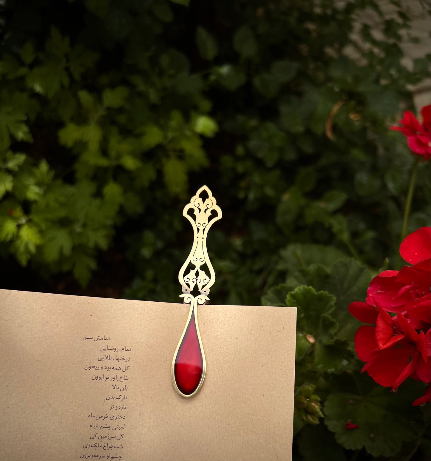 Meadow Splendour  Brass Bookmark – Handcrafted with Enamel Art