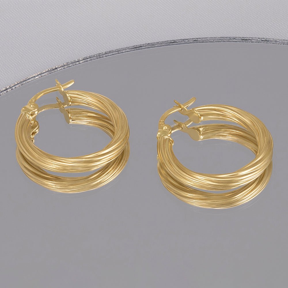 Refined Elegance 9 Carat Yellow Gold Earrings Crafted with Love and Care