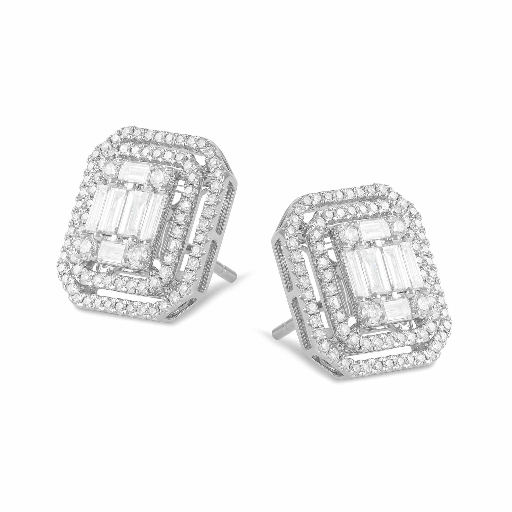 Designed for Modern Sophistication 18 Carat White Gold Earrings A Touch of Timeless Splendor