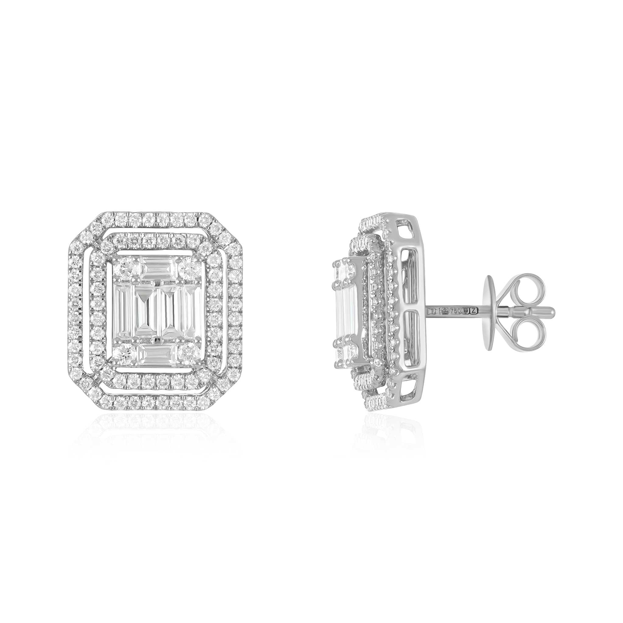 Designed for Modern Sophistication 18 Carat White Gold Earrings A Touch of Timeless Splendor