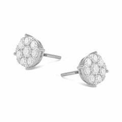 A Jewel of Elegance 18 Carat White Gold Earrings Perfectly Designed for You