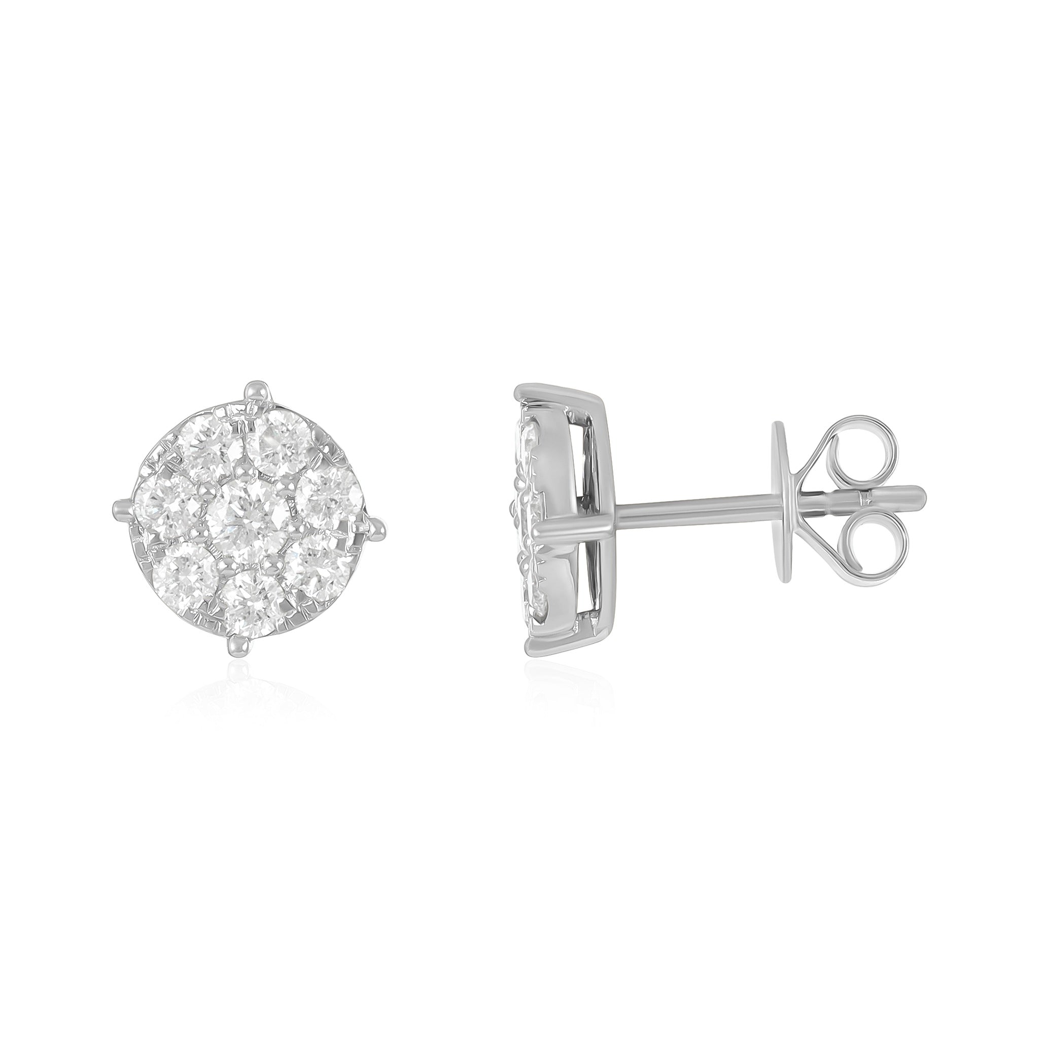 A Jewel of Elegance 18 Carat White Gold Earrings Perfectly Designed for You