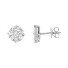 A Jewel of Elegance 18 Carat White Gold Earrings Perfectly Designed for You