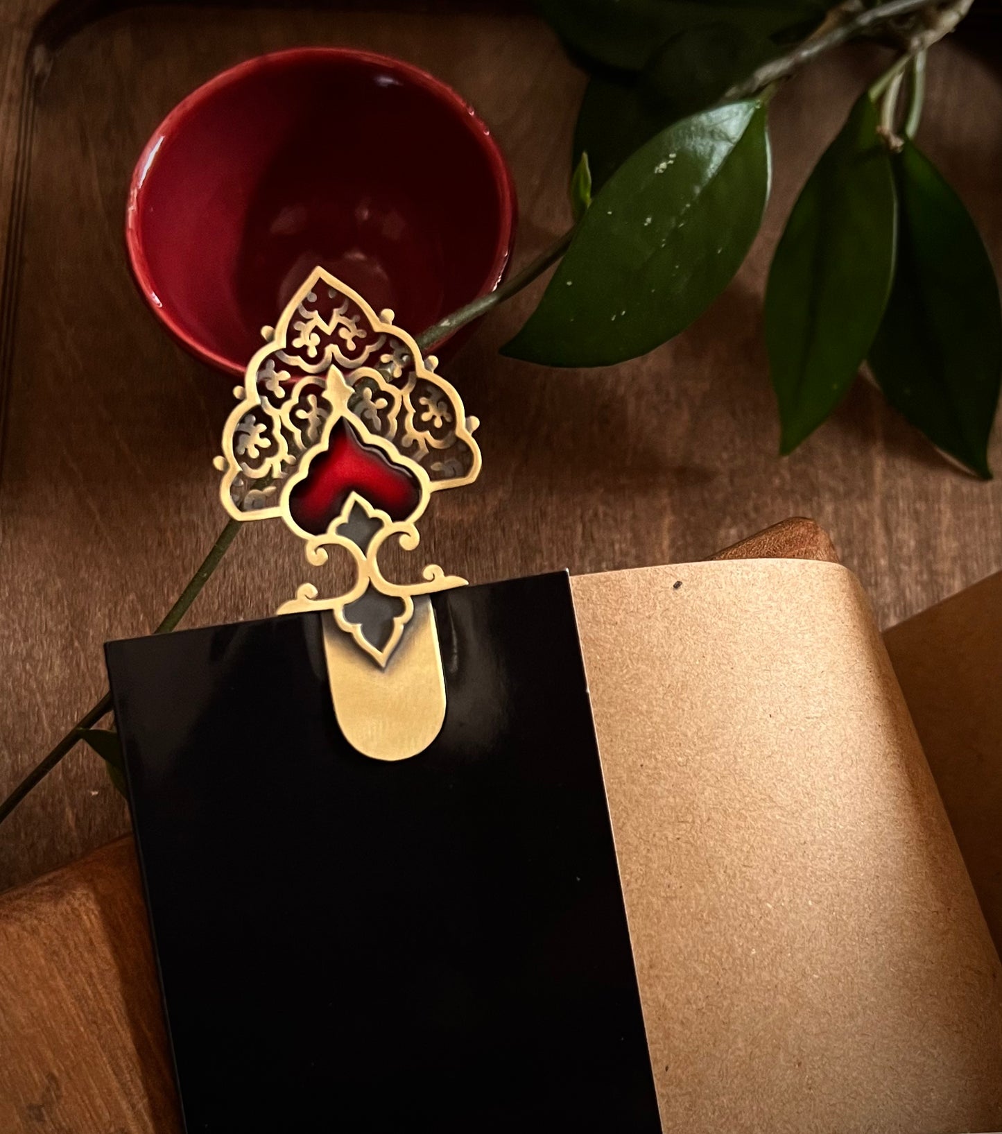 Flame Charm Brass Bookmark – Handcrafted with Enamel Art