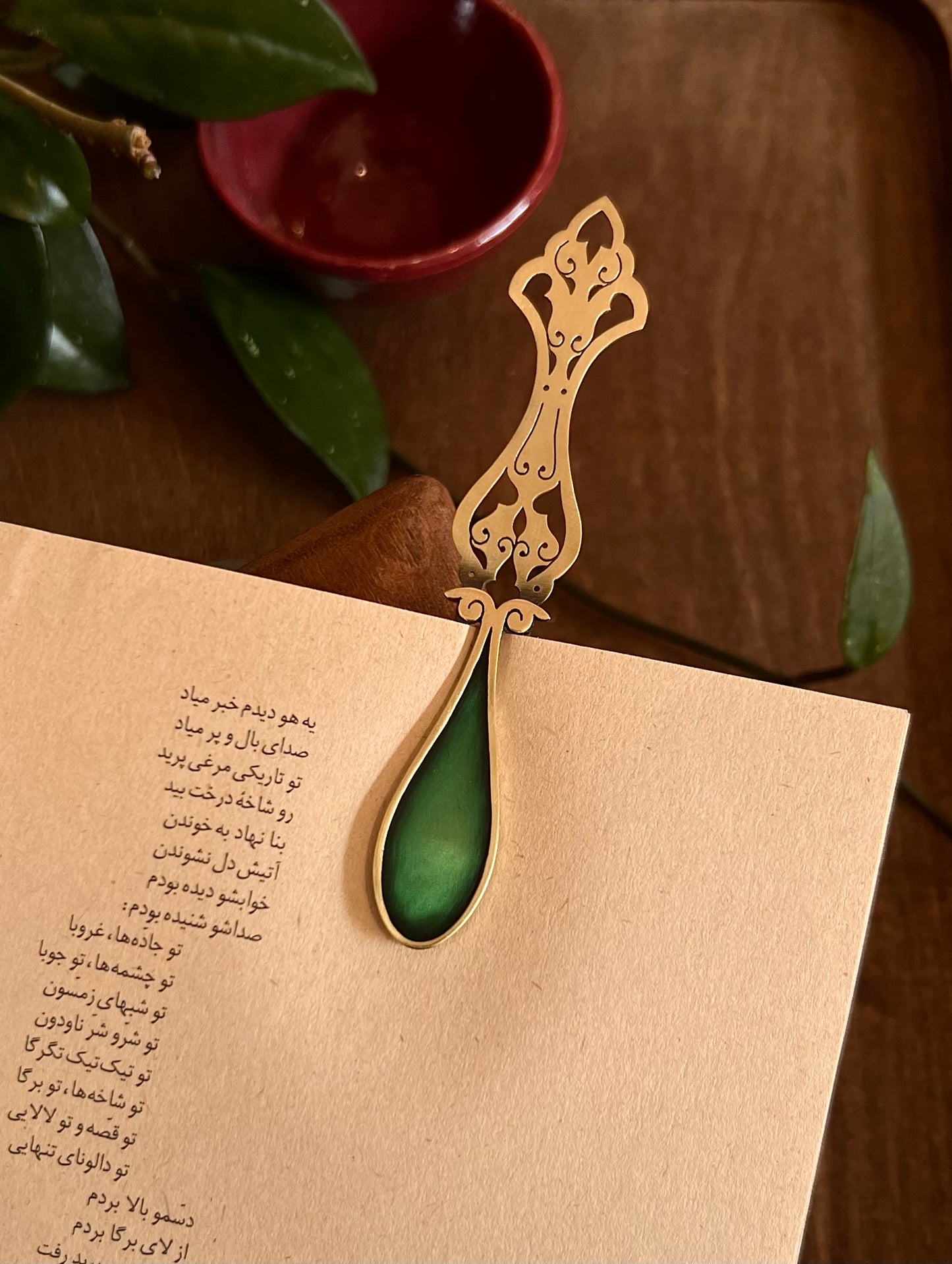 Meadow Splendour  Brass Bookmark – Handcrafted with Enamel Art