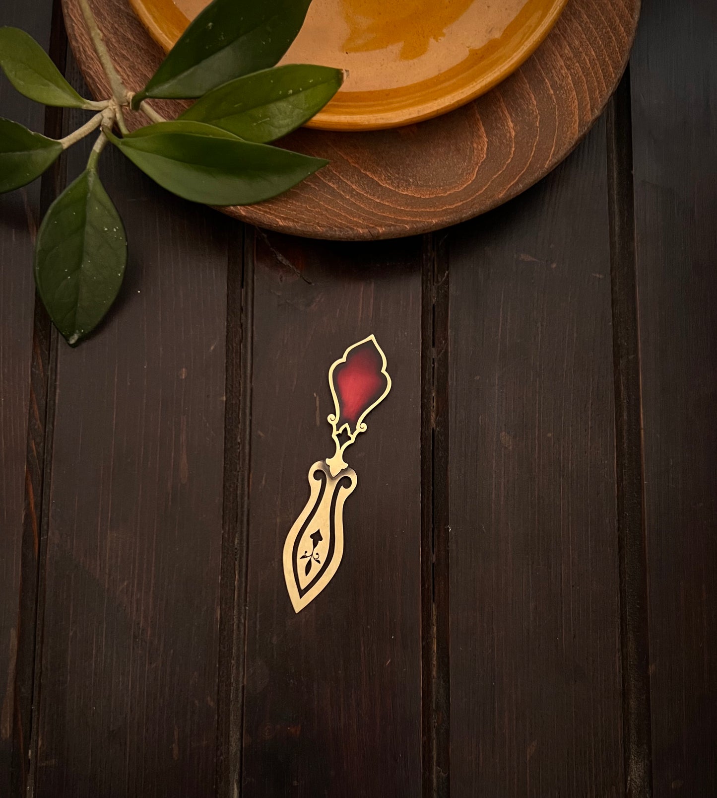 Resonance Brass Bookmark – Handcrafted with Enamel Art