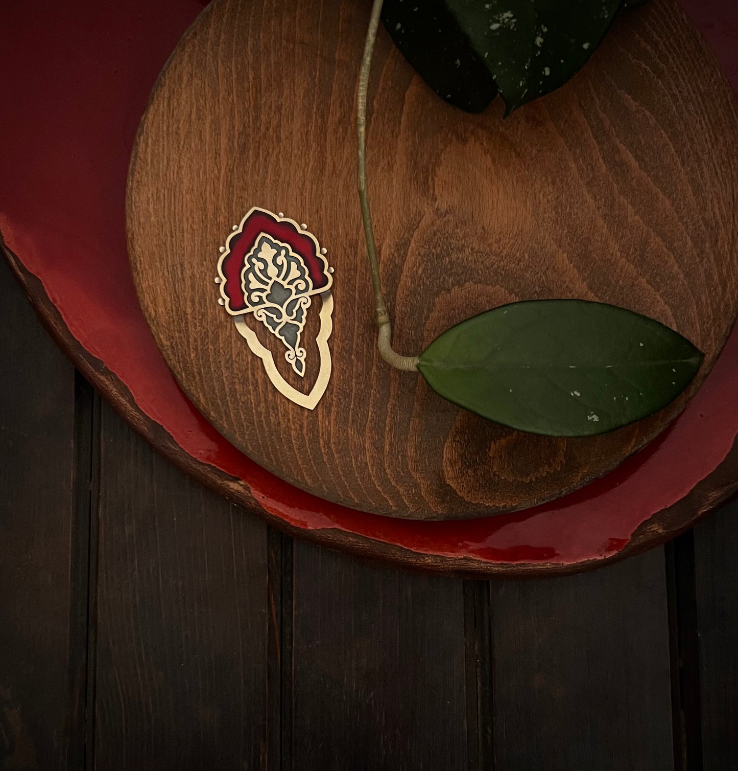 Twilight Whisper  Brass Bookmark – Handcrafted with Enamel Art