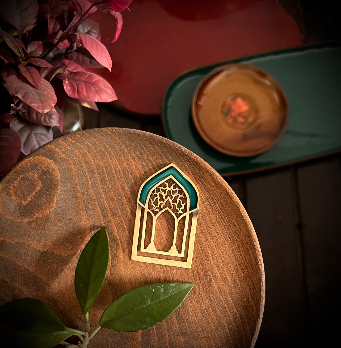 Heaven’s Dome Brass Bookmark – Handcrafted with Enamel Art