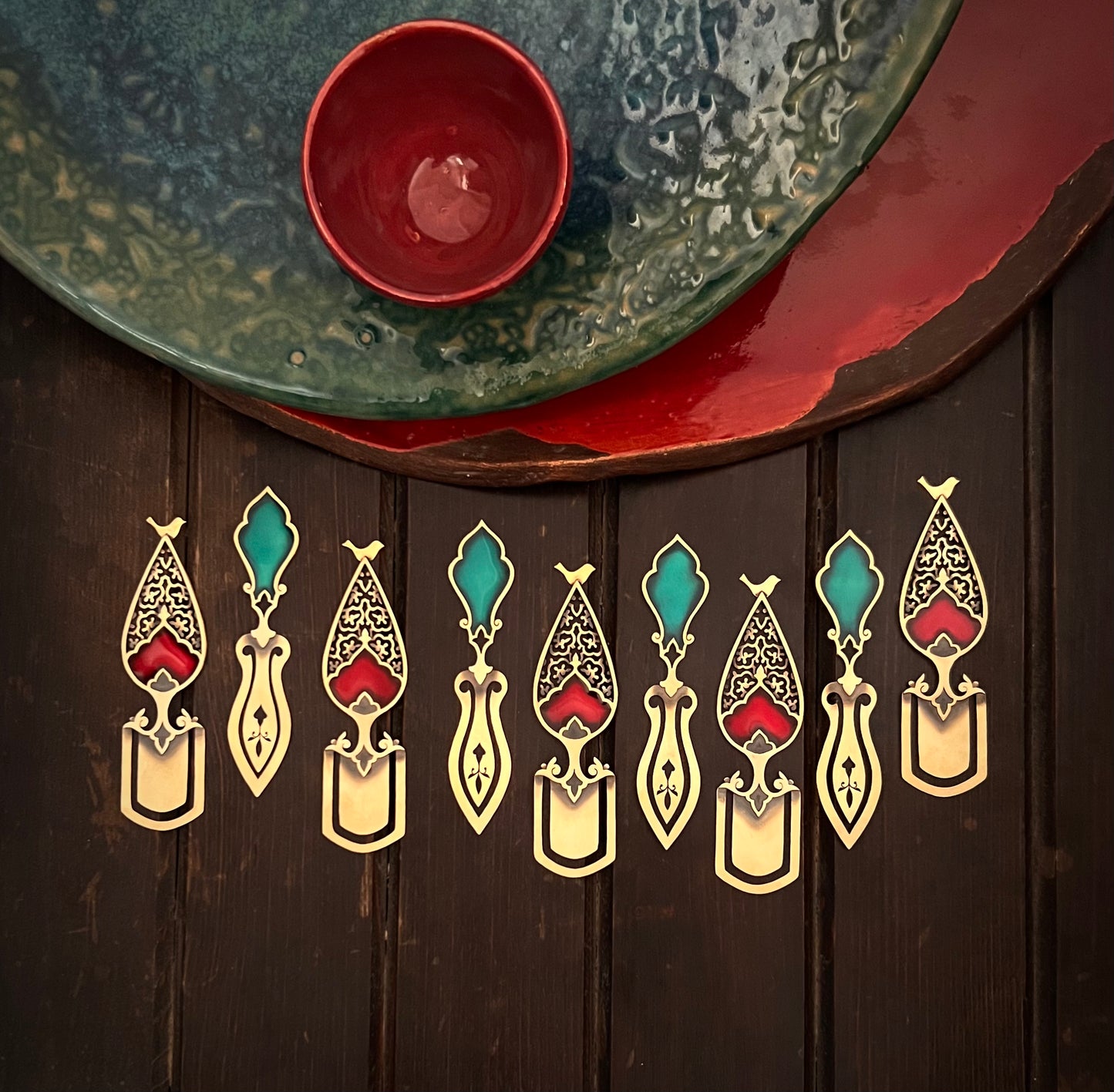 Resonance Brass Bookmark – Handcrafted with Enamel Art