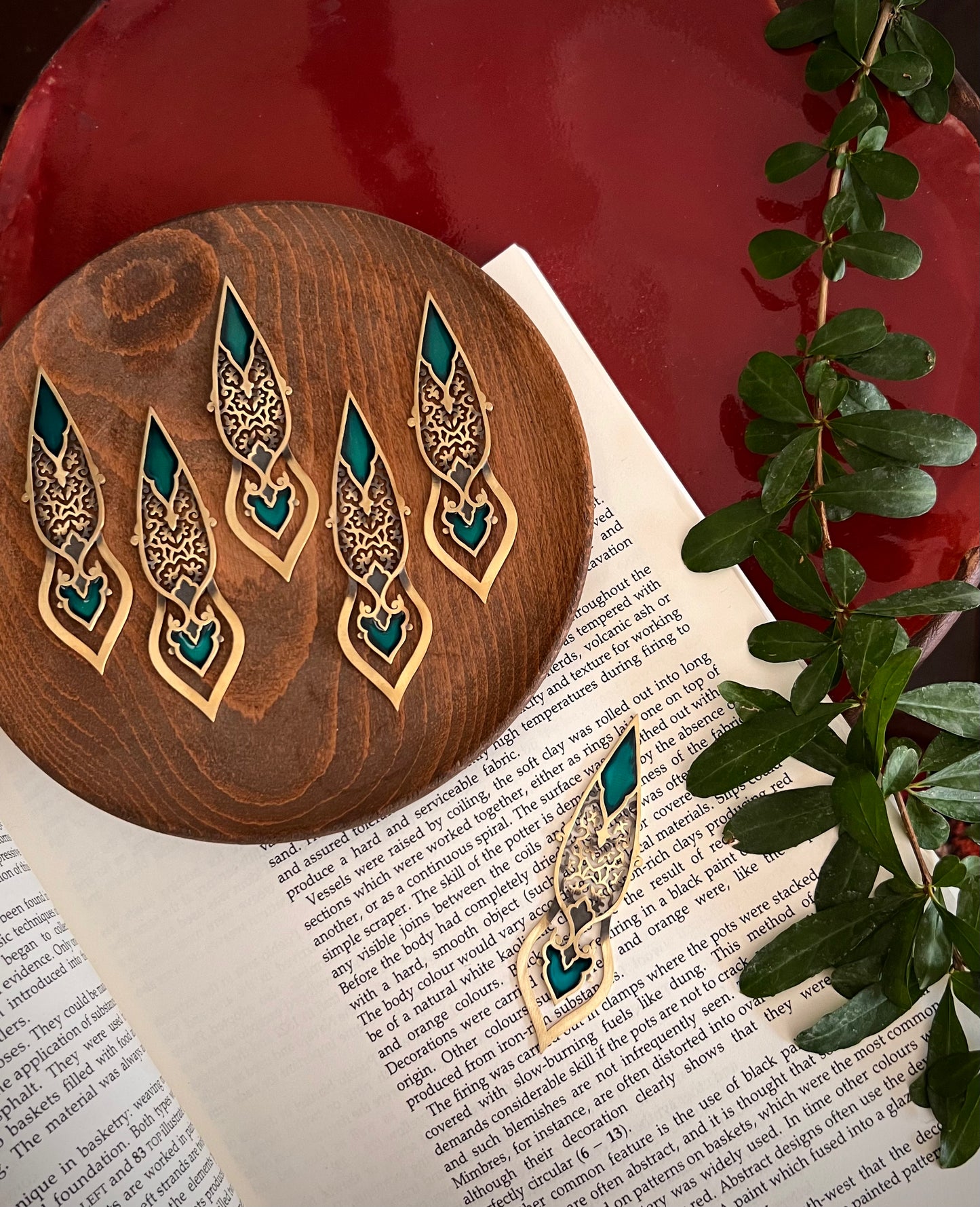 Joy of Bloom Brass Bookmark – Handcrafted with Enamel Art