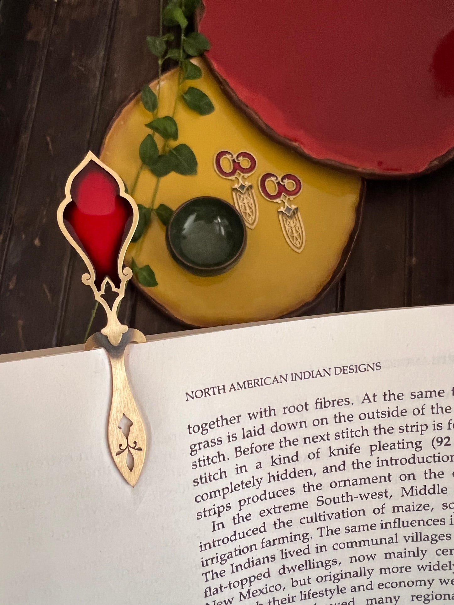 Resonance Brass Bookmark – Handcrafted with Enamel Art