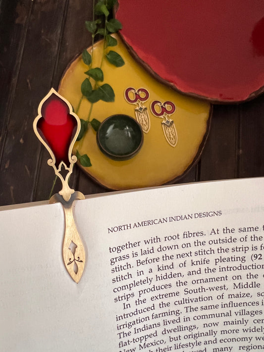 Resonance Brass Bookmark – Handcrafted with Enamel Art
