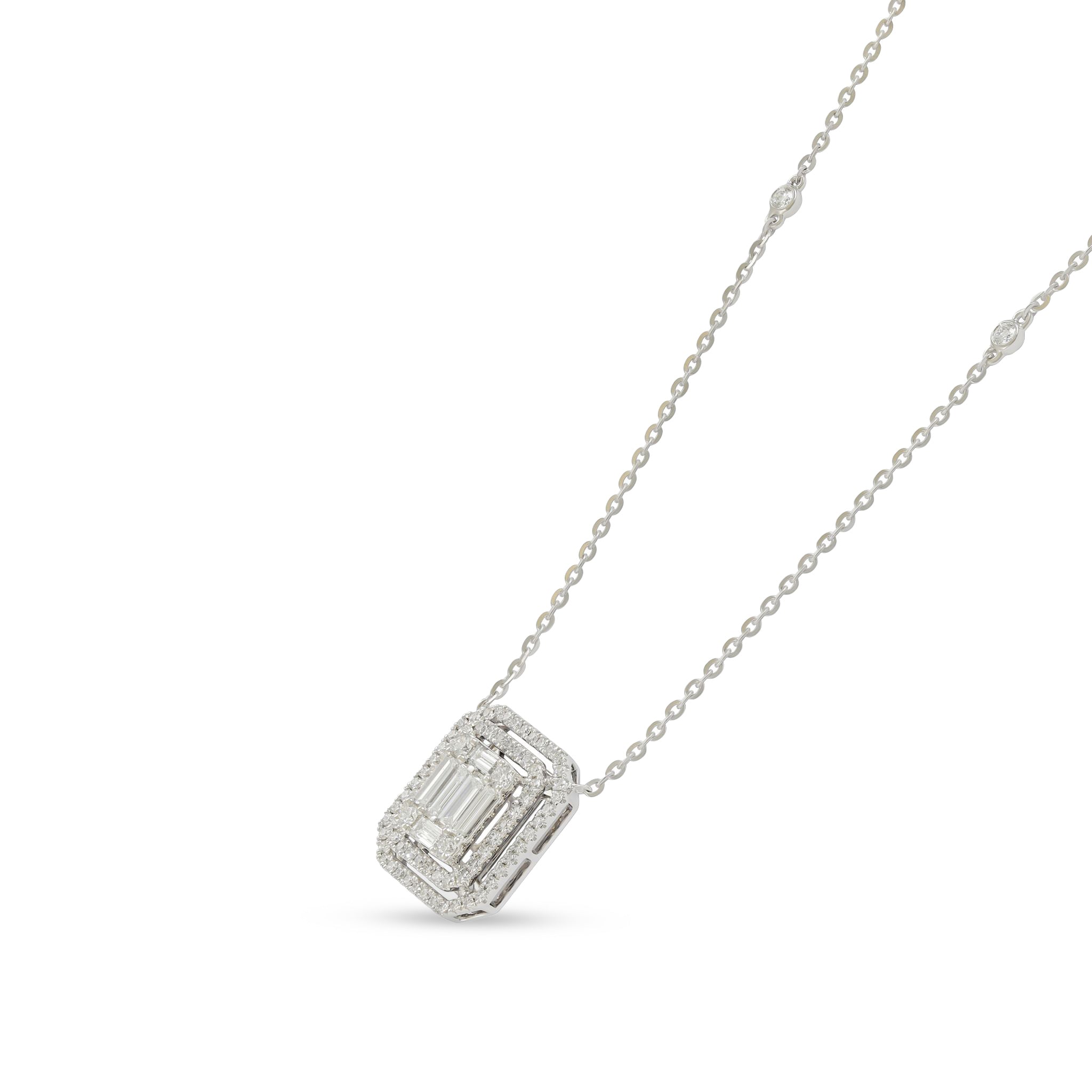 Breathtaking 18 Carat White Gold Necklace Imbued with Sophisticated Charm