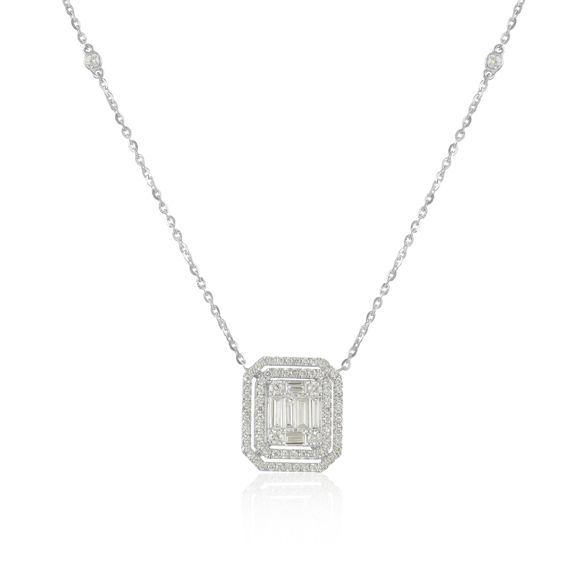 Breathtaking 18 Carat White Gold Necklace Imbued with Sophisticated Charm