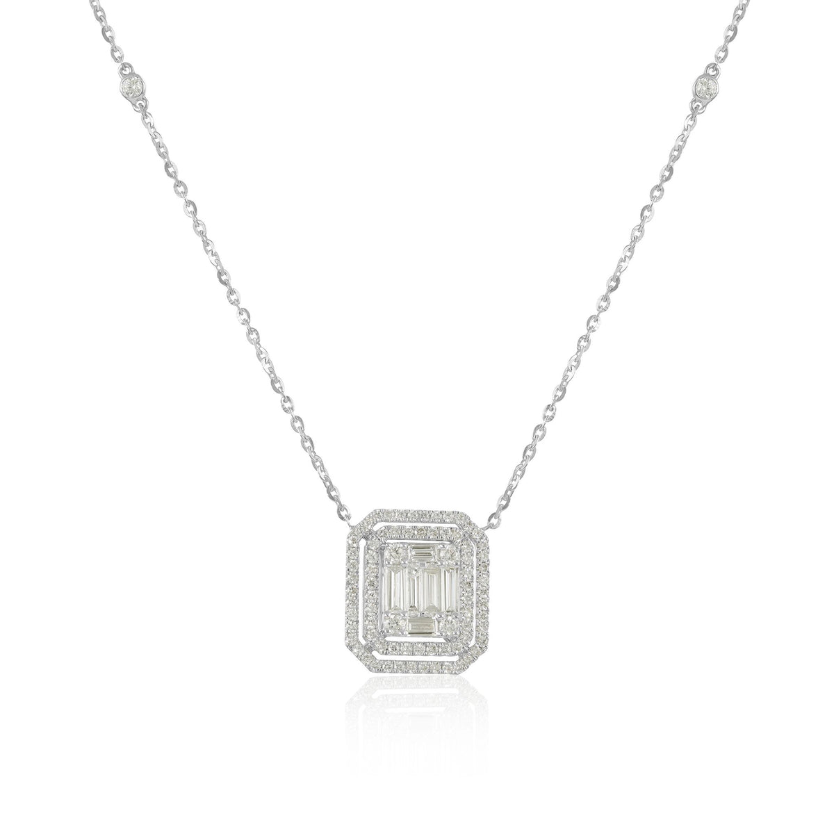 Breathtaking 18 Carat White Gold Necklace Imbued with Sophisticated Charm