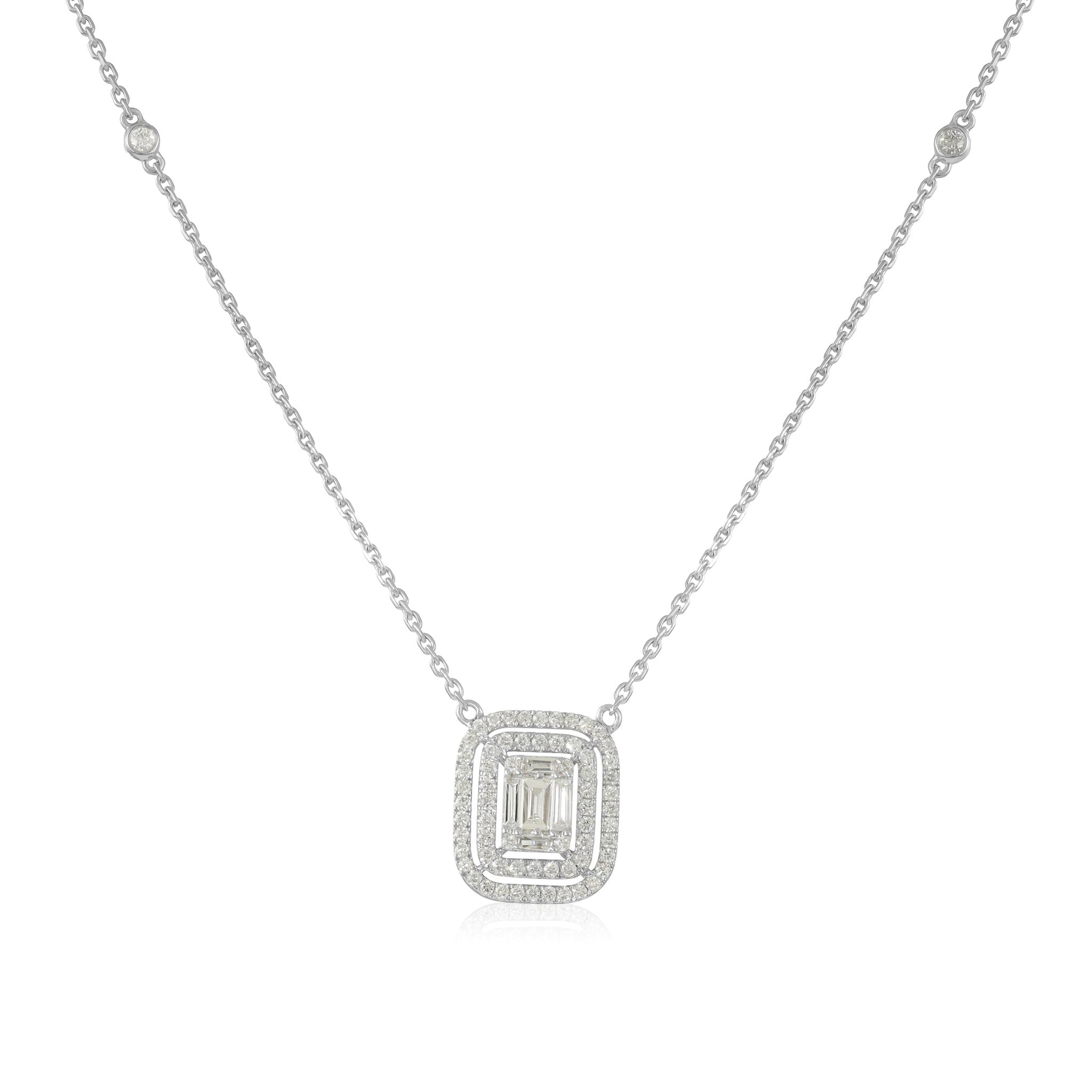 Sculpted for Life’s Special Moments 18 Carat White Gold Necklace For Timeless Love and Elegance