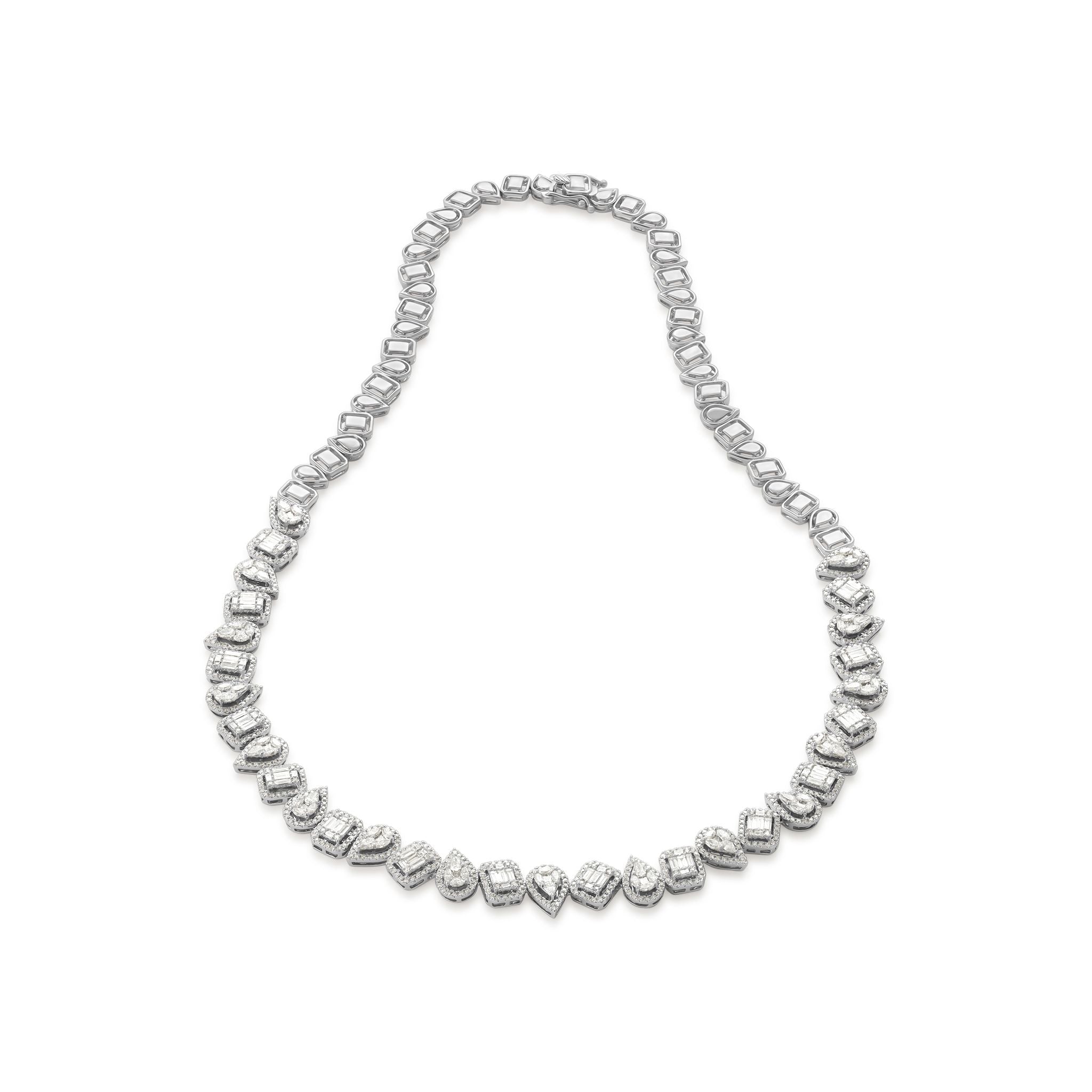 Sculpted with Love and Grace 18 Carat White Gold Necklace Perfect for Every Occasion