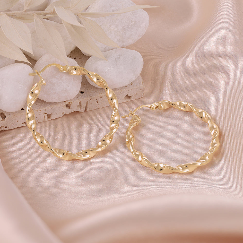 Impeccably Styled 9 Carat Yellow Gold Earrings A Perfect Choice for Every Celebration