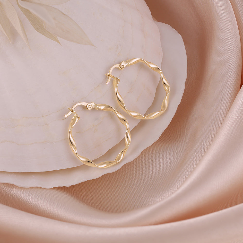 An Ode to Beauty 9 Carat Yellow Gold Earrings Celebrating Timeless Love