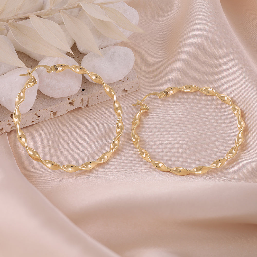 A Testament to Grace and Craft 9 Carat Yellow Gold Earrings Designed with Your Style in Mind