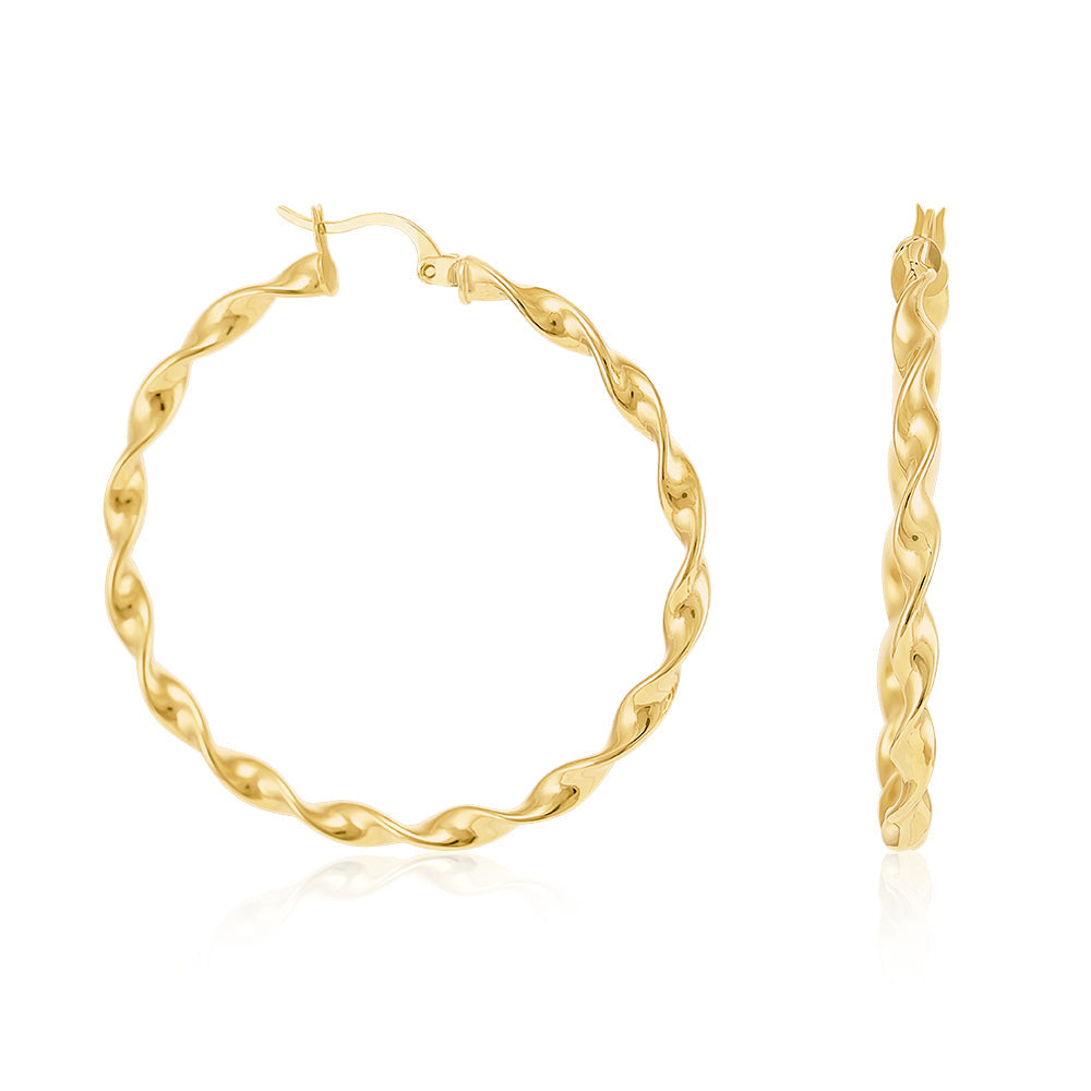 A Testament to Grace and Craft 9 Carat Yellow Gold Earrings Designed with Your Style in Mind